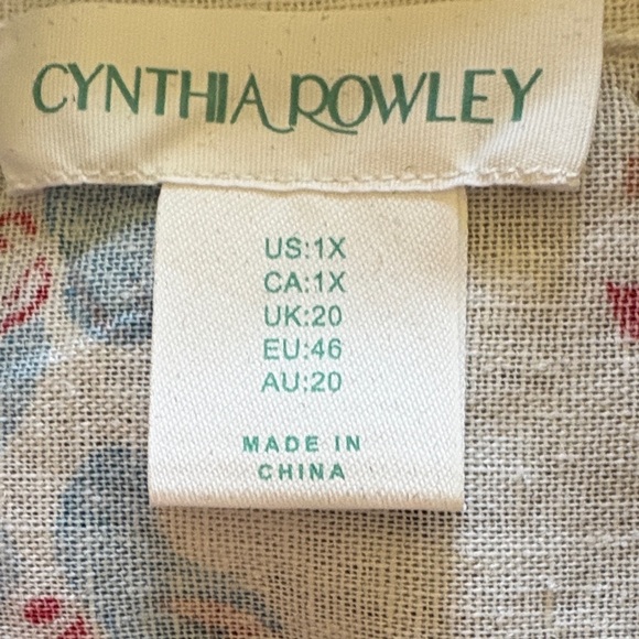 Lightweight linen blend Ivory Floral Button-Up Blouse - Bright Multi - Picture 6 of 9